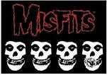 MISFITS - 4 SKULLS FABRIC FLAG BANNER