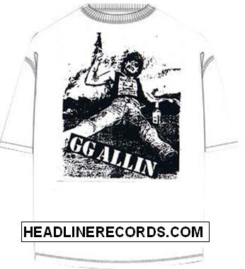 GG ALLIN - DRUNK WHITE TEE SHIRT