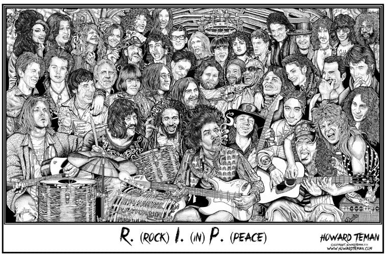 POSTER - ROCK IN PEACE BY HOWARD TEMAN