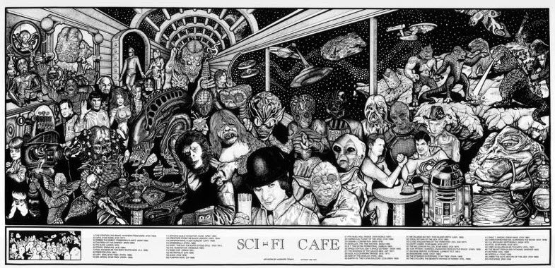 POSTER - SCI FI CAFE BY HOWARD TEMAN