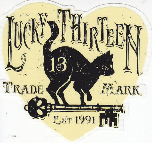 LUCKY 13 STICKER - CAT STICKER
