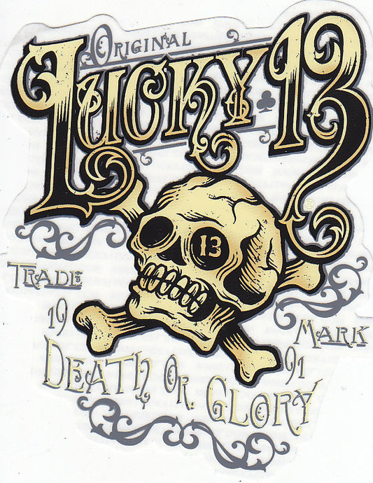 LUCKY 13 STICKER - DEATH OR GLORY STICKER