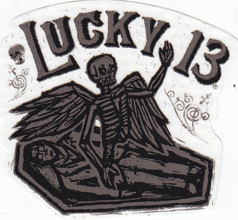 LUCKY 13 STICKER - COFFIN STICKER