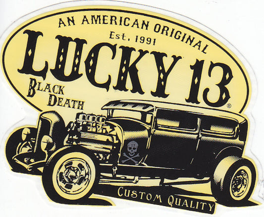 LUCKY 13 STICKER - BLACK DEATH STICKER