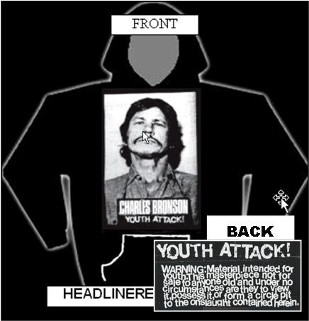 CHARLES BRONSON - YOUTH ATTACK HOODIE SWEATSHIRT