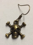 EARRING - SMALL CROSS BONES WITH SKULL # 3