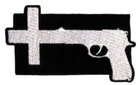 NIN - GUN CROSS EMBROIDERED PATCH