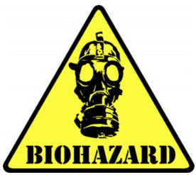 EMBROIDERED DIE CUT PATCH - BIOHAZARD MASK LOGO