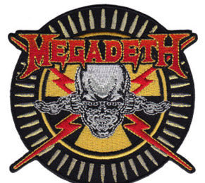 MEGADETH - SKULL & BULLETS EMBROIDERED PATCH