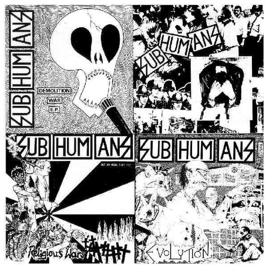 SUBHUMANS - 4 ALBUMS 1" BUTTON