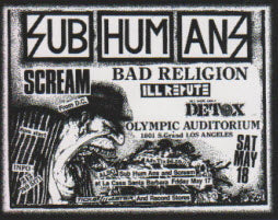 STICKER - FLYER SUBHUMANS / BAD RELIGION STICKER