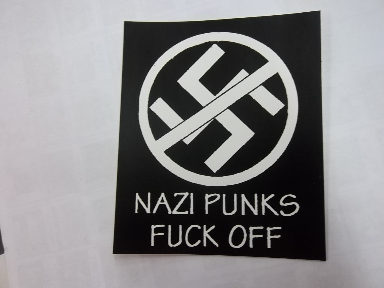 STICKER - NAZI PUNKS FUCK OFF STICKER