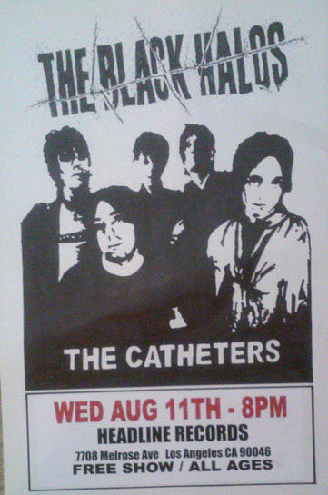 HEADLINE FLYER - BLACK HALOS / THE CATHETERS (COLOR)