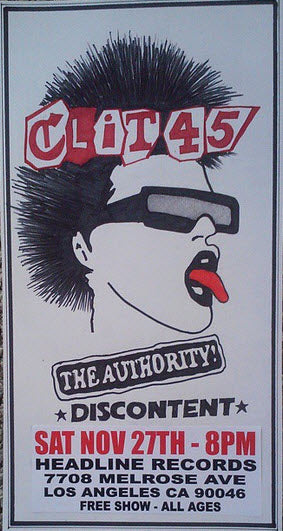 HEADLINE FLYER - CLIT 45 / THE AUTHORITY / DISCONTENT (COLOR)