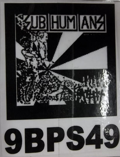 SUBHUMANS - RELIGIOUS WAR BACK PATCH