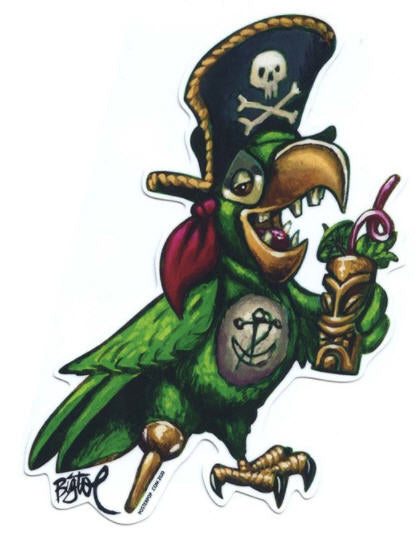 BIGTOE STICKER - PARTY PIRATE PARROT