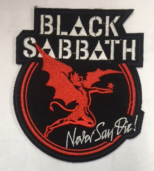 BLACK SABBATH - NEVER SAN DIE CUT OUT EMBROIDERED PATCH