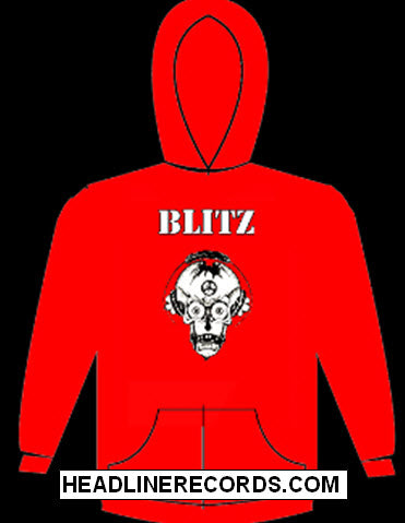 BLITZ - SKULL RED HOODIE SWEATSHIRT