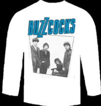 BUZZCOCKS - BAND WHITE LONG SLEEVE TEE SHIRT