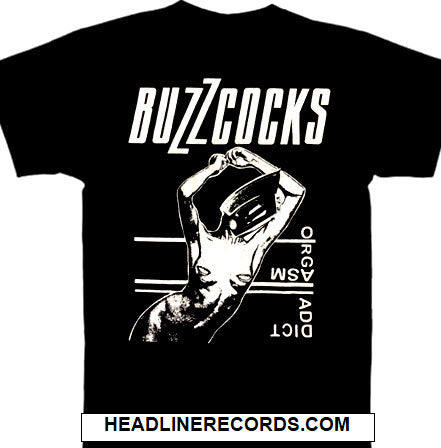 BUZZCOCKS - ORGASM ADDICT TEE SHIRT (BLACK SHIRT)