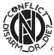 CONFLICT - DISARM OR DIE (WHITE) STICKER