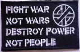 CRASS - FIGHT WAR EMBROIDERED PATCH