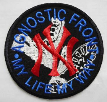 AGNOSTIC FRONT - MY LIFE MY WAY EMBROIDERED PATCH