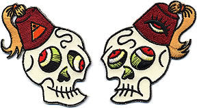 EMBROIDERED PATCH - DAN COLLINS FEZZY SKULL SET