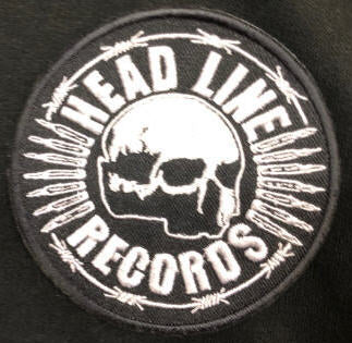 HEADLINE RECORDS - SKULL CUT OUT EMBROIDERED PATCH