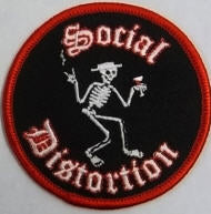 SOCIAL DISTORTION - LOGO SKELETON CIRCLE EMBROIDERED PATCH