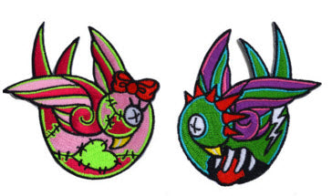 EMBROIDERED PATCH - ZOMBIE SWALLOW SET OF 2 PATCH