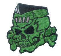 EMBROIDERED PATCH - PSYCHO STITCHED SKULL PATCH