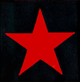 EMBROIDERED PATCH - RED STAR BLACK SQUARE PATCH