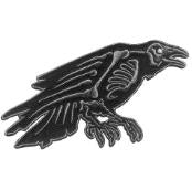 EMBROIDERED PATCH - SKELLI BONES RAVEN