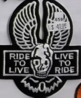 EMBROIDERED PATCH - RIDE TO LIVE PATCH