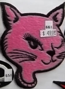 EMBROIDERED PATCH - KITTY CAT PINK PATCH