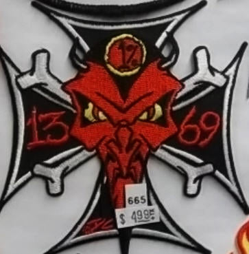 EMBROIDERED PATCH - IRON CROSS DEVIL PATCH