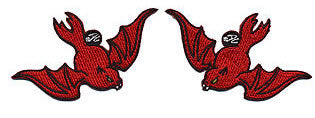 EMBROIDERED PATCH - DAN COLLINS DEVIL BATS (SET OF TWO)