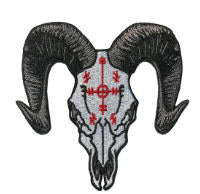 EMBROIDERED PATCH - VOODOO GOAT SKULL