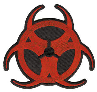 EMBROIDERED DIE CUT PATCH - BIOHAZARD PATCH