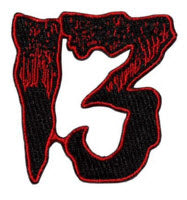 EMBROIDERED PATCH - UNLUCKY 13 (RED)