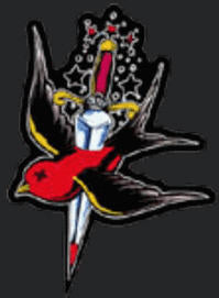 EMBROIDERED PATCH - BIRD / DAGGER CUT OUT