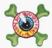 EMBROIDERED PATCH - EYEBALL WITH CROSSBONES PATCH