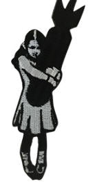 EMBROIDERED PATCH - GIRL HUGGING BOMB PATCH