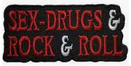 EMBROIDERED PATCH - SEX DRUGS & ROCK N ROLL CUT OUT