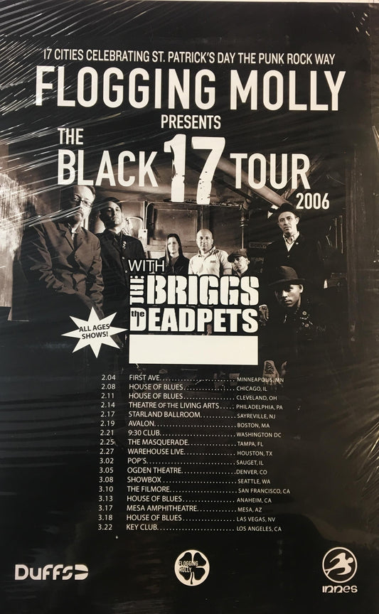 FLOGGING MOLLY - THE BLACK 17 TOUR 2006 POSTER