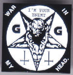 GG ALLIN - WAR IN MY HEAD (SQUARE) ENAMEL PIN