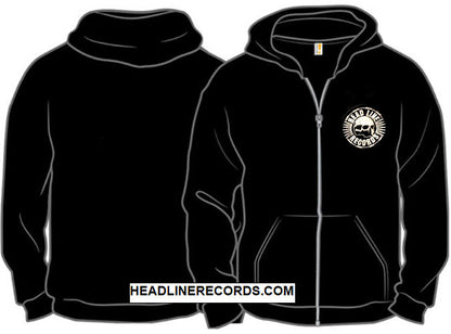 HEADLINE RECORDS - SKULL LOGO EMBROIDERED ZIPPER HOODED