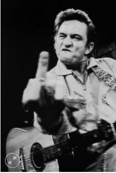 JOHNNY CASH - FINGER FABRIC FLAG BANNER
