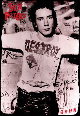 SEX PISTOLS JOHNNY ROTTEN DESTROY POSTER Headline Records sex-pistols-johnny-rotten-destroy-poster-headline-records
